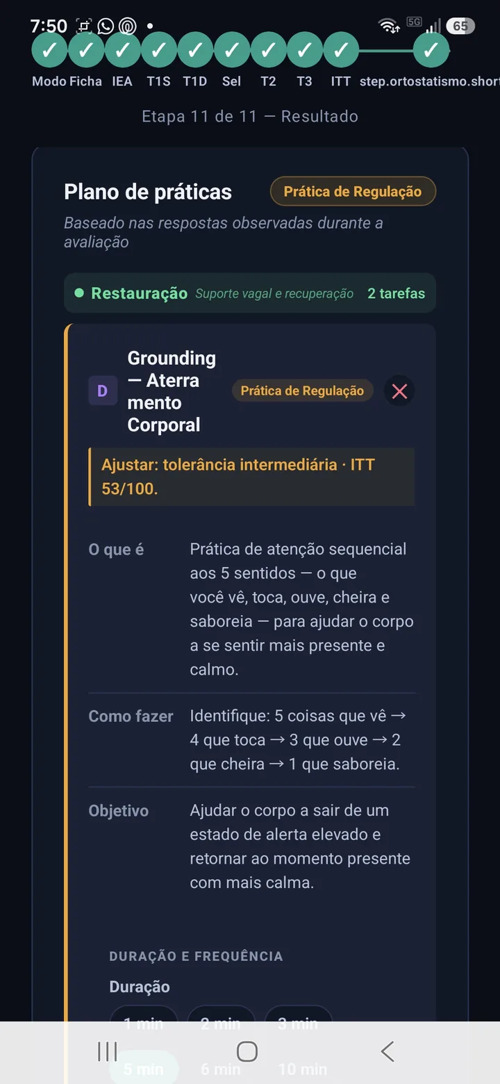 Plano de práticas sugerido a partir das respostas, com duração, séries e frequência